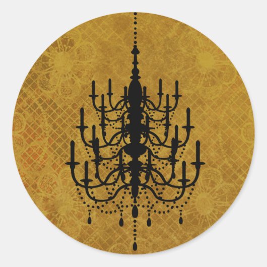 金ゴールドフローラ結婚シャンデリア封印 ラウンドシール (正面)