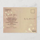 金ゴールドフローラ結婚ブルゴーニュ感謝はがき ポストカード (裏面)