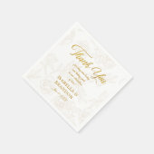 金ゴールドフローラ結婚披露宴 スタンダードカクテルナプキン (角)