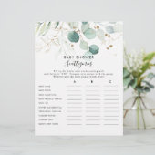 金ゴールドフローラ赤ちゃんシャワーScategoriesゲーム (スタンド正面)