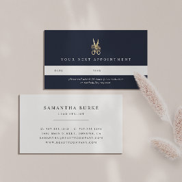 金ゴールドフローラ鋏 |ヘアサロンまたはスタイリスト 予約カード