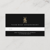 金ゴールドフローラ鋏 |ヘアサロンまたはスタイリスト 予約カード (正面)