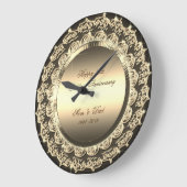 金ゴールドフローラ25結婚周年記念 ラージ壁時計 (傾斜)
