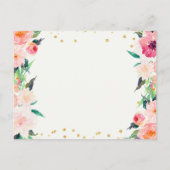 金ゴールドフローラ4月シャワーベビー インビテーションポストカード (裏面)