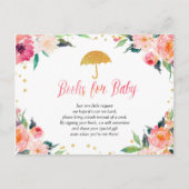 金ゴールドフローラ4月シャワーベビー インビテーションポストカード (正面)
