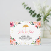 金ゴールドフローラ4月シャワーベビー インビテーションポストカード (スタンド正面)