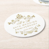 金ゴールドフローラ50結婚周年記念 ラウンドペーパーコースター (アングル)