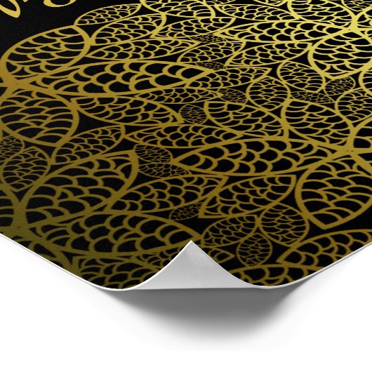 金ゴールドフローラ50thバースデーパーティー歓迎サイン ポスター (角)