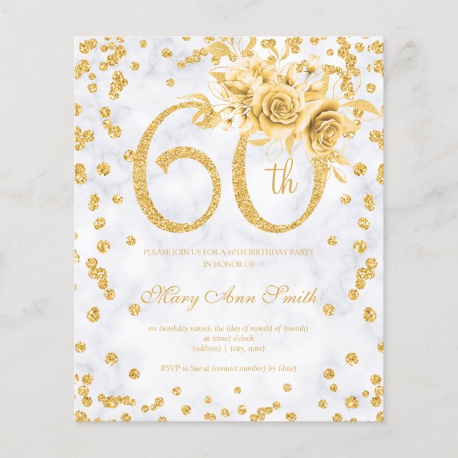 金ゴールドフローラ60誕生日グラムマーブル (正面)