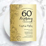 金ゴールドフローラ60th誕生日パーティー 招待状<br><div class="desc">金ゴールドフローラ60th誕生日パーティーへの招待。ボタニカルモダンアウトラインスケッチのアクセントとタイポグラフィスクリプトフォントを特徴とするミニマルデザイン。トレンディーシンプル招待状カードは女性の日スタイリッシュお祝いに最適。任意のカスタマイズ年齢にすることができる。印刷されたZazzle招待状または即時ダウンロードのデジタル印刷可能なテンプレート。</div>