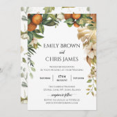 金ゴールドフローラ エレガント|ユーカリ結婚グリネリー 招待状 (正面/裏面)