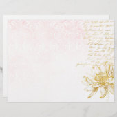 金ゴールドフローラ&ピンクダマススクレープブック紙 (正面/裏面)