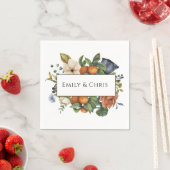 金ゴールドフローラ ユーカリエレガントカリ緑 スタンダードカクテルナプキン (インサイチュ)