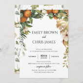 金ゴールドフローラ ユーカリエレガントカリ緑 招待状 (正面/裏面)