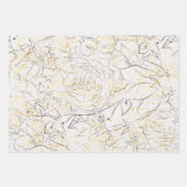 金ゴールドフローラ ラッピングペーパーシート (正面)