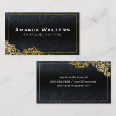 金ゴールドフローラ |地形線の背景 名刺 (正面/裏面)