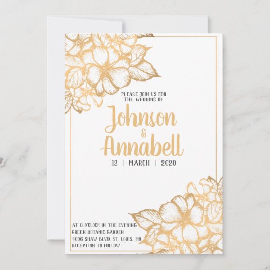 金ゴールドフローラ 招待状 (正面)