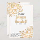 金ゴールドフローラ 招待状 (正面/裏面)
