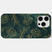 金ゴールドフローラ（緑のテクスチャ） Case-Mate iPhoneケース (裏面 (横))