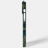 金ゴールドフローラ（緑のテクスチャ） Case-Mate iPhoneケース (裏面 / 左)