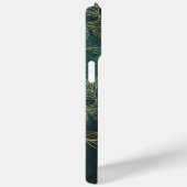 金ゴールドフローラ（緑のテクスチャ） Case-Mate iPhoneケース (裏面 / 右)