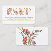 金ゴールドフローラRSVP結婚のWebサイト 名刺 (正面/裏面)