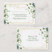 金ゴールドフローラRSVP エンクロージャーカード (正面/裏面)