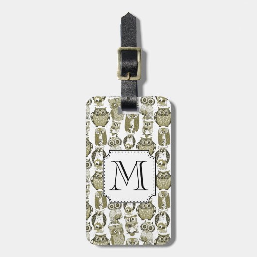 金ゴールドフールズモノグラム ラゲッジタグ (正面縦)