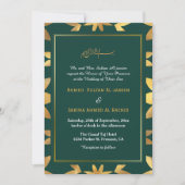 金ゴールドフ華美レムイスラム教の結婚QR 招待状 (正面)