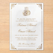 金ゴールドフ華美レムスリム結婚の枠 アクリル招待状 (正面)