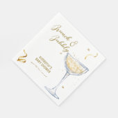 金ゴールドブエレガントブルシャンパンベビーシャワー スタンダードランチョンナプキン (角)