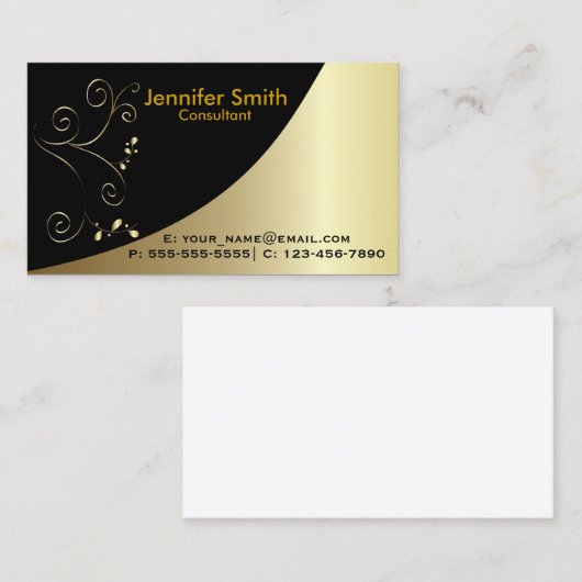 金ゴールドブエレガントラック 名刺 (正面/裏面)