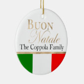 金ゴールドブオンナターレイタリアンル国旗のクリスマス セラミックオーナメント (右)