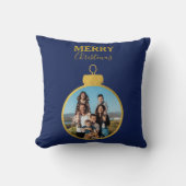 金ゴールドブカスタムルー2フォトオーナメントクリスマス クッション (正面)