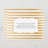 金ゴールドブックリクエストカードのニュートラルベビーシャワー インビテーションポストカード (正面/裏面)