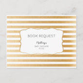 金ゴールドブックリクエストカードのニュートラルベビーシャワー インビテーションポストカード (裏面)