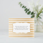 金ゴールドブックリクエストカードのニュートラルベビーシャワー インビテーションポストカード (スタンド正面)