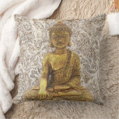 金ゴールドブッダゴールデンフローラ花 クッション (ブランケット)