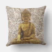 金ゴールドブッダゴールデンフローラ花 クッション (裏面)