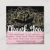 金ゴールドブティックハンガフェイクークローゼット衣料ビジネス スクエア名刺 (正面)