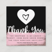 金ゴールドブティフェイクックハートクローゼット衣料ビジネス スクエア名刺 (正面)