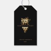 金ゴールドブドウワイナリーワインビジネスラベル ギフトタグ (正面)