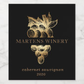 金ゴールドブドウワイナリーワインビジネス ワインラベル (シングルラベル)