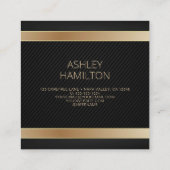 金ゴールドブモダンティックデザイナー スクエア名刺 (裏面)
