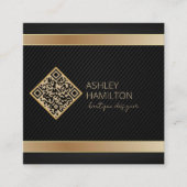 金ゴールドブモダンティックデザイナー スクエア名刺 (正面)
