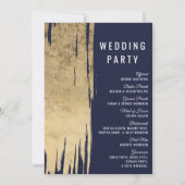 金ゴールドブモダンラシストロークネイビーブルー結婚式 プログラム (裏面)