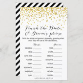 金ゴールドブライダルシャワーゲーム – フレーズの終了 (正面/裏面)