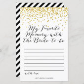 金ゴールドブライダルシャワーゲーム – メお気に入りのモリ (正面/裏面)