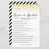 金ゴールドブライダルシャワーゲーム – 上または下 (正面/裏面)