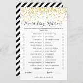 金ゴールドブライダルシャワーゲーム – 彼らはむしろ (正面/裏面)